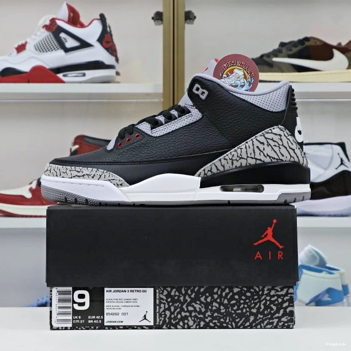 2018（854262-001）  Jordan retro 3 Jordan Air blackcement 0820